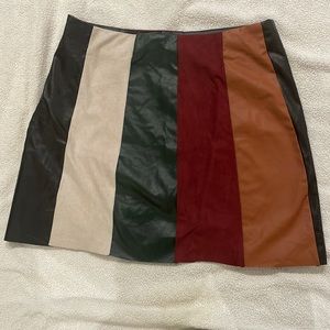 Color block skirt - mixed textures